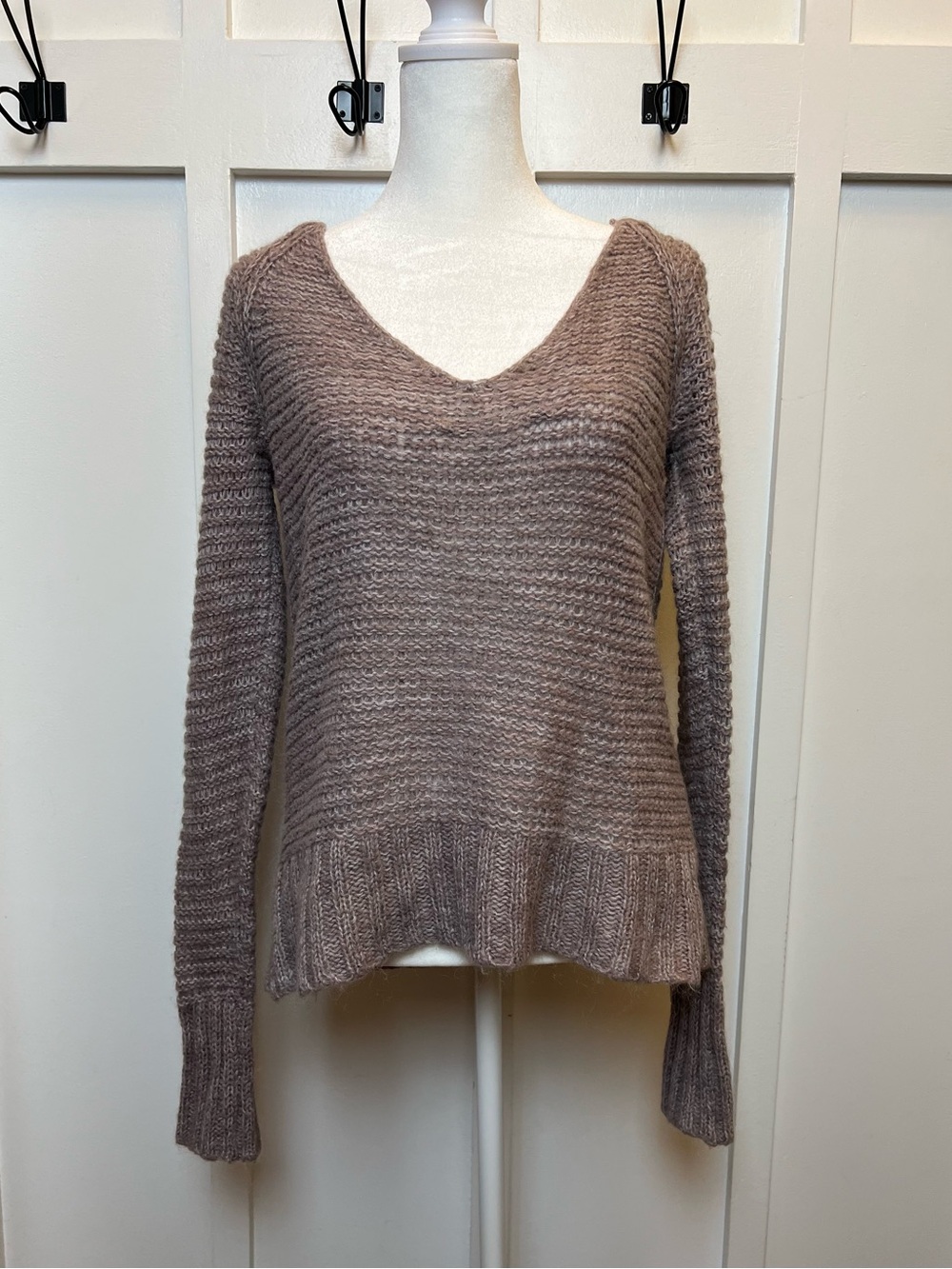Y2K 2010s Aerie Size Large Open Knit Sweater Long Sleeve Boho Festival Preppy